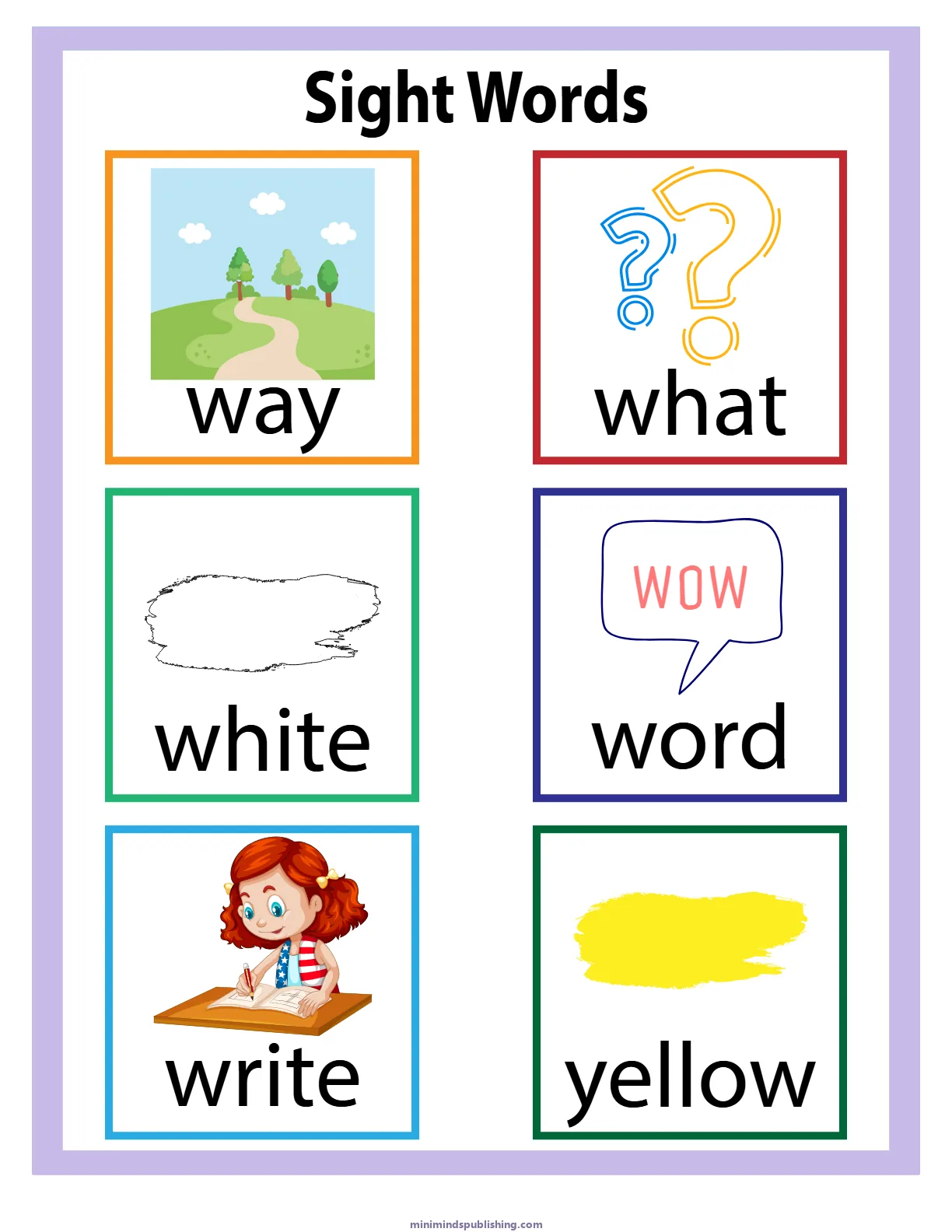 Sight Words 9 — free printable sight words activity sheet for ages 5-7