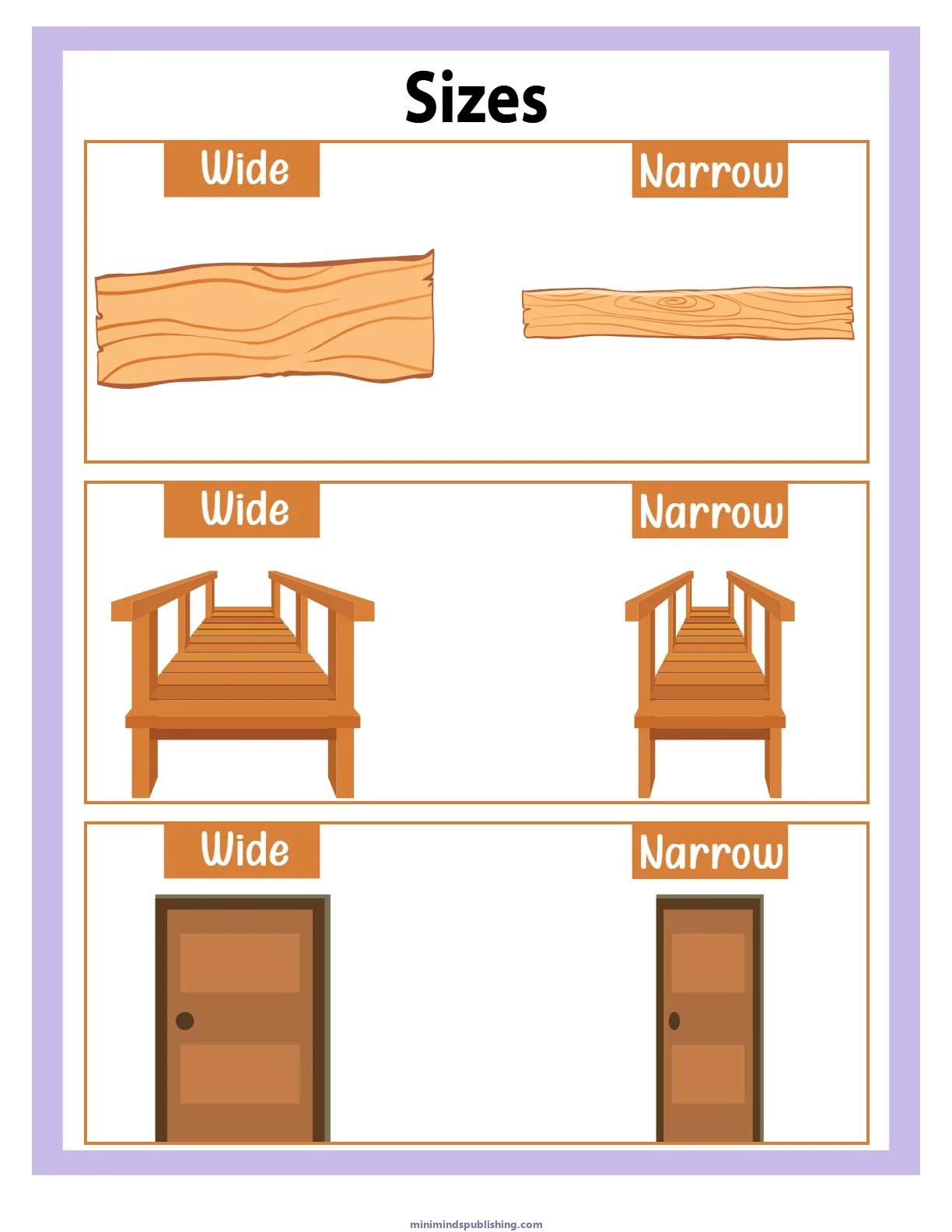 Sizes 5 — free printable sizes activity sheet for ages 3-6