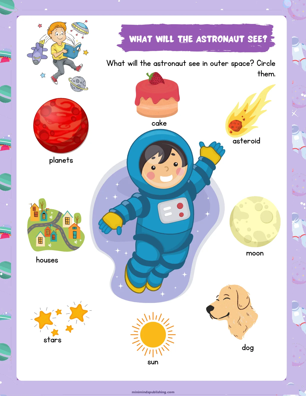 Space Activities 18 — free printable space activities activity sheet for ages 4-7