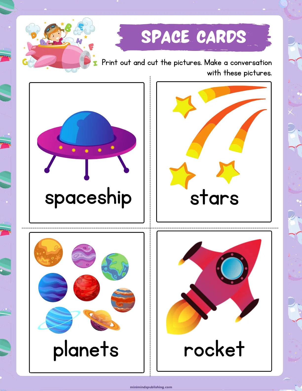 Space Activities 19 — free printable space activities activity sheet for ages 4-7