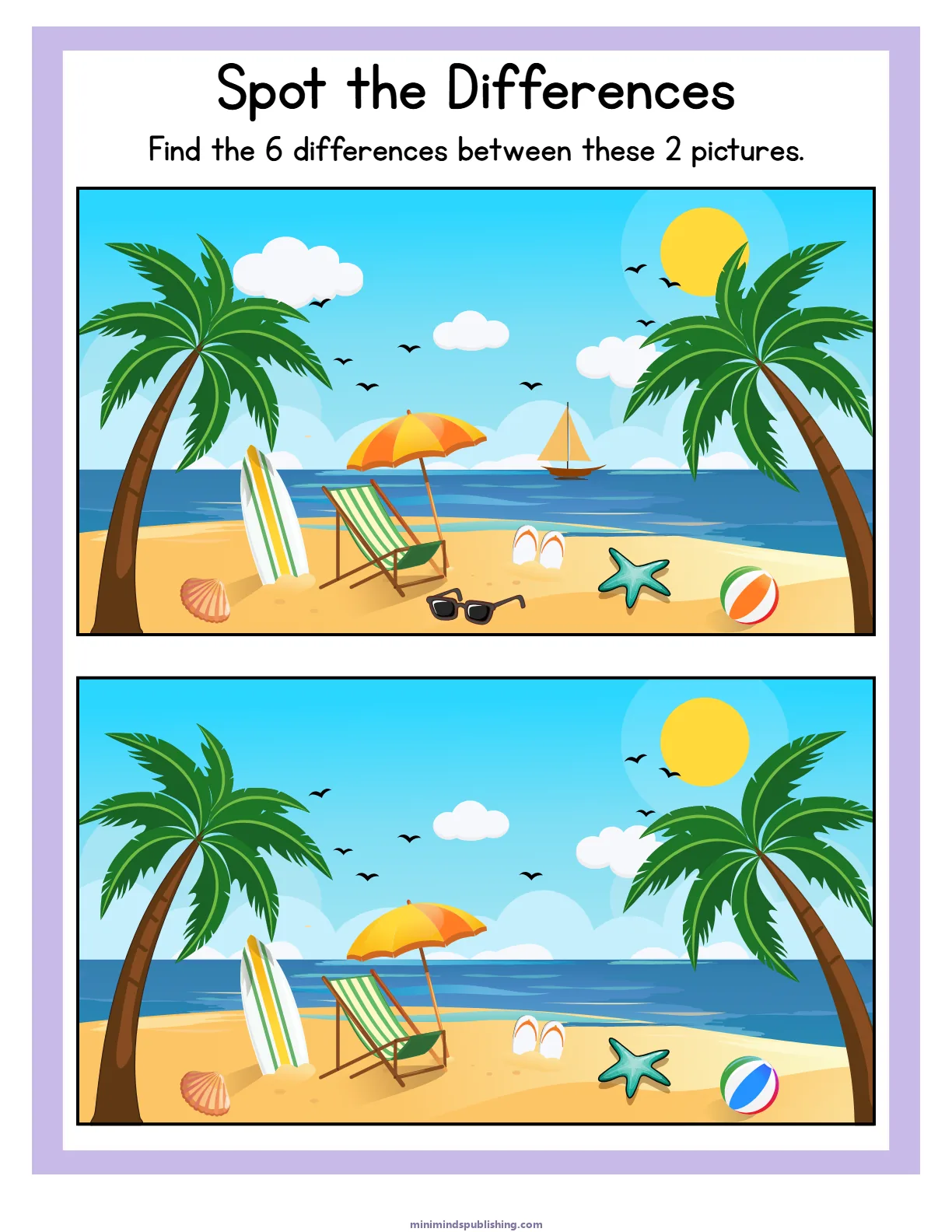 Spot the Differences 4 โ free printable spot the differences activity sheet for ages 3-6