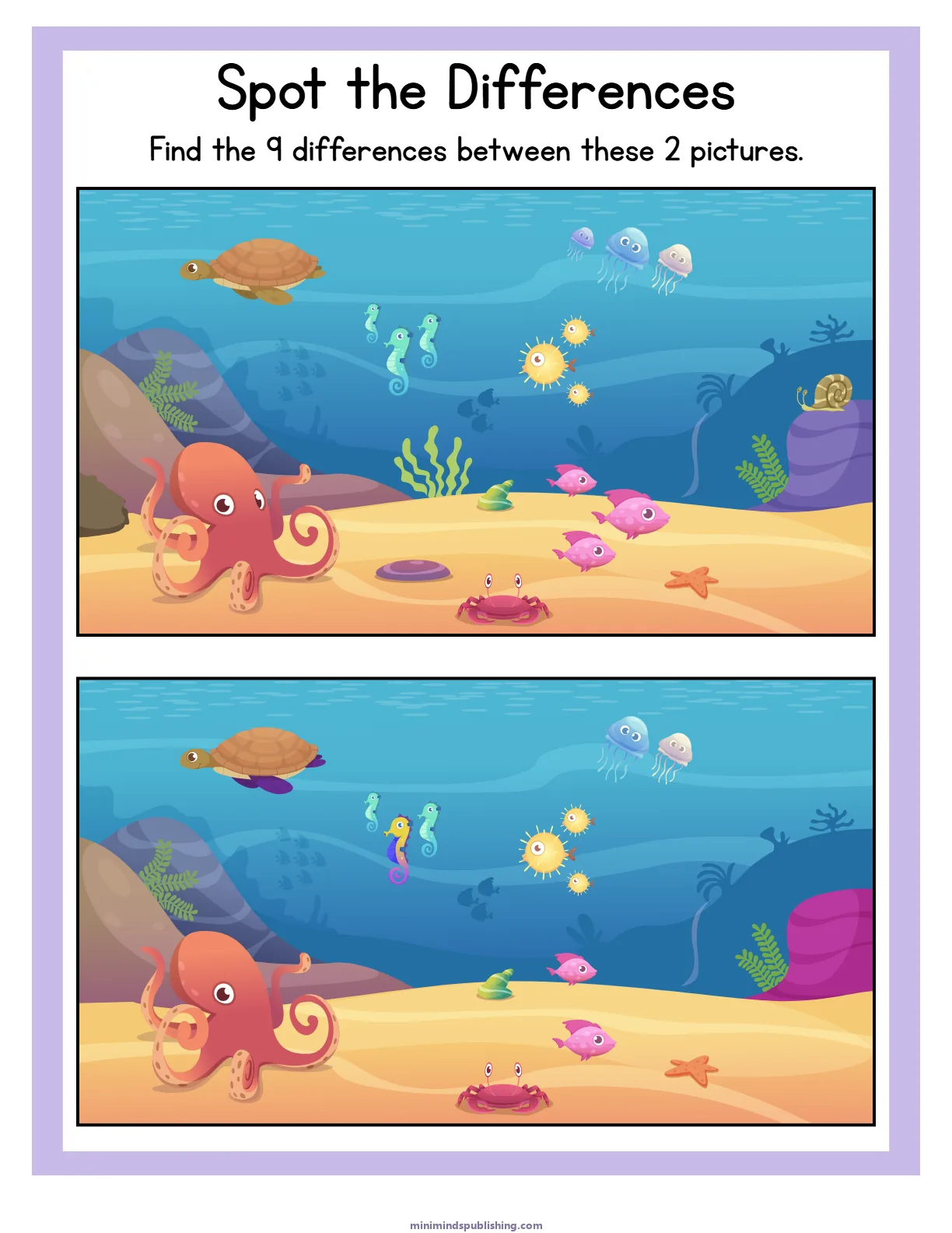 Spot the Differences 6 โ free printable spot the differences activity sheet for ages 3-6