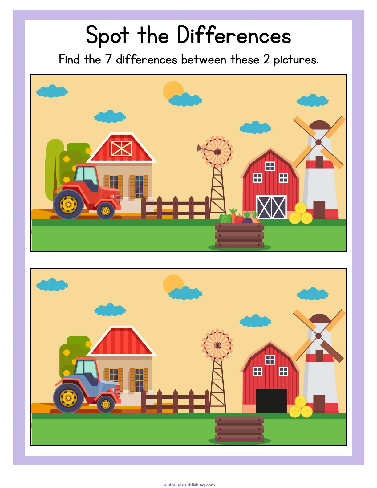Spot the Differences 10 โ free printable spot the differences activity sheet for ages 3-6