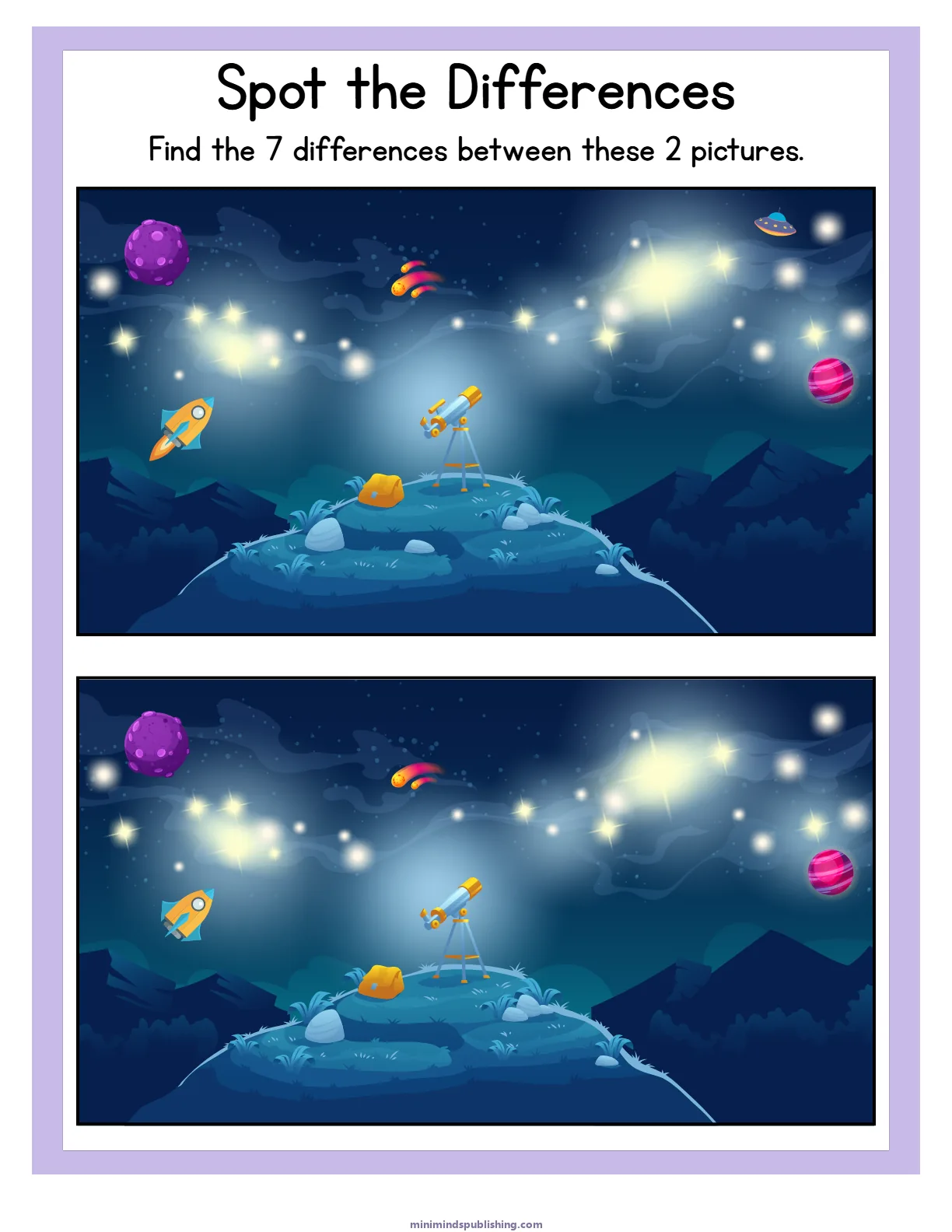 Spot the Differences 12 โ free printable spot the differences activity sheet for ages 3-6