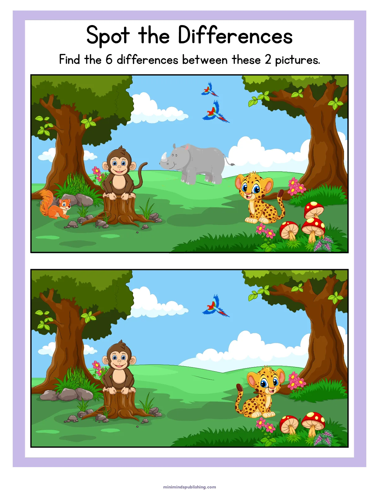 Spot the Differences 14 โ free printable spot the differences activity sheet for ages 3-6