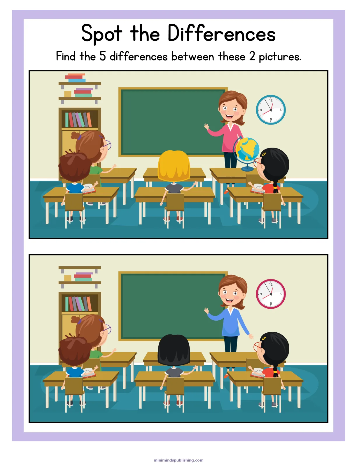 Spot the Differences 15 โ free printable spot the differences activity sheet for ages 3-6