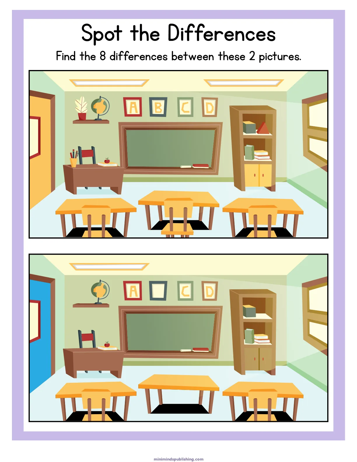 Spot the Differences 16 โ free printable spot the differences activity sheet for ages 3-6