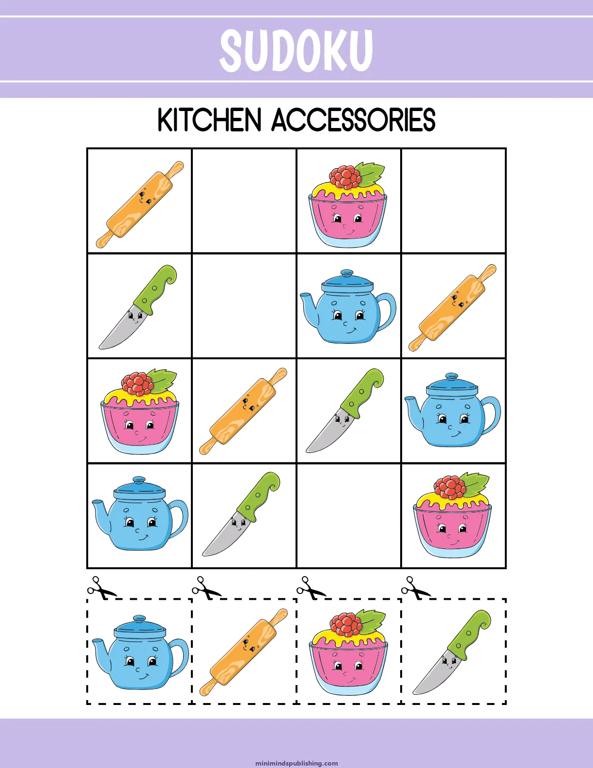 Sudoku 24 — free printable sudoku activity sheet for ages 3-6