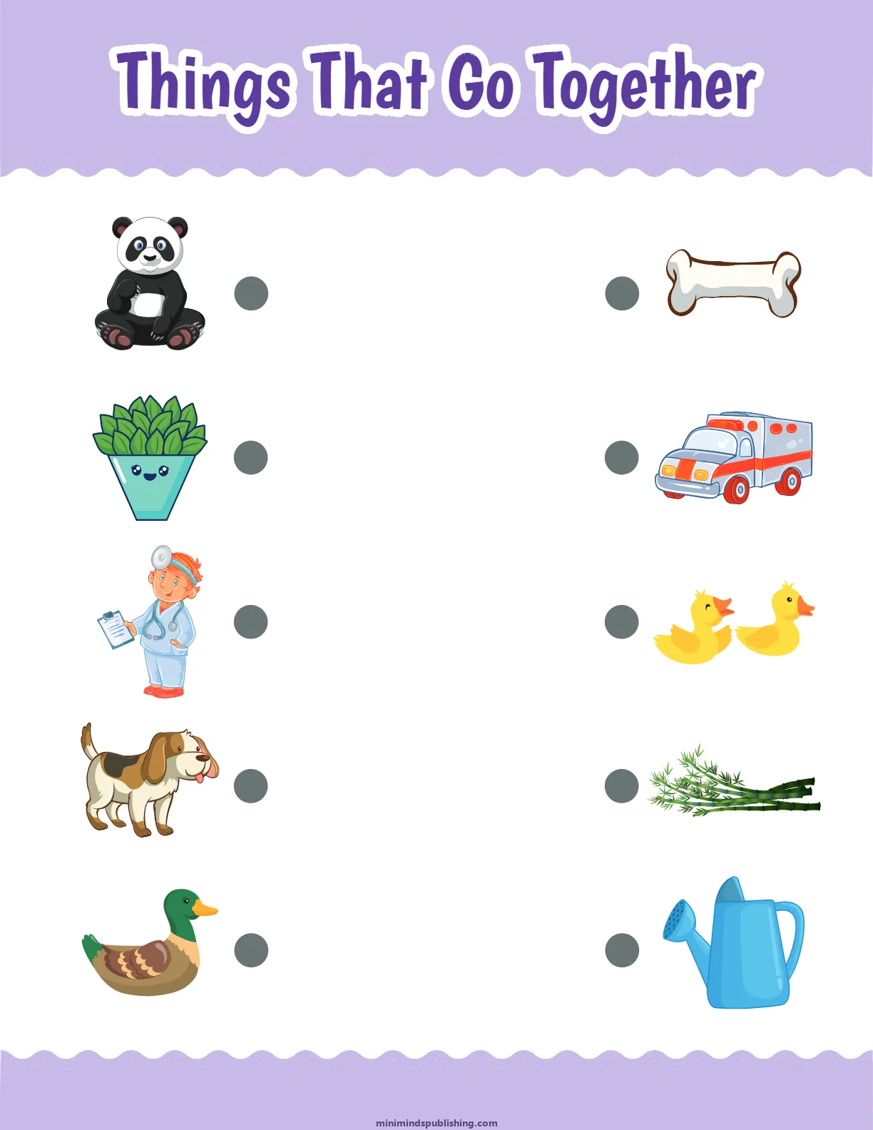 Things That Go Together 10 โ free printable things that go together activity sheet for ages 3-6