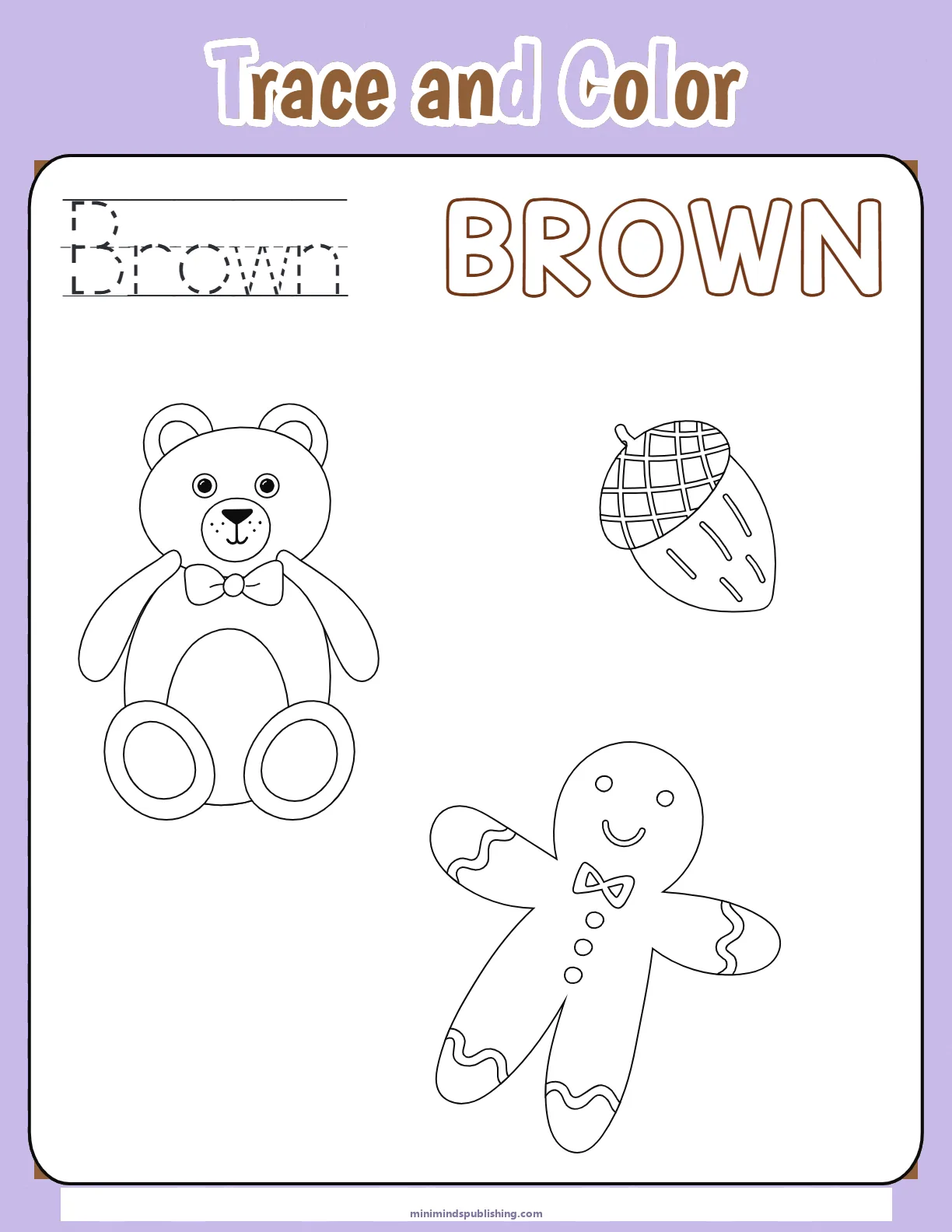 Trace and Color 8 — free printable trace and color activity sheet for ages 4-7