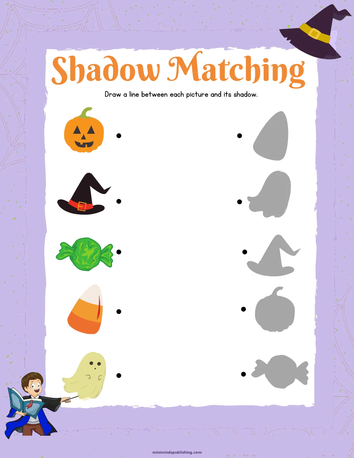 Witches and Wizards 15 — free printable witches and wizards activity sheet for ages 4-7