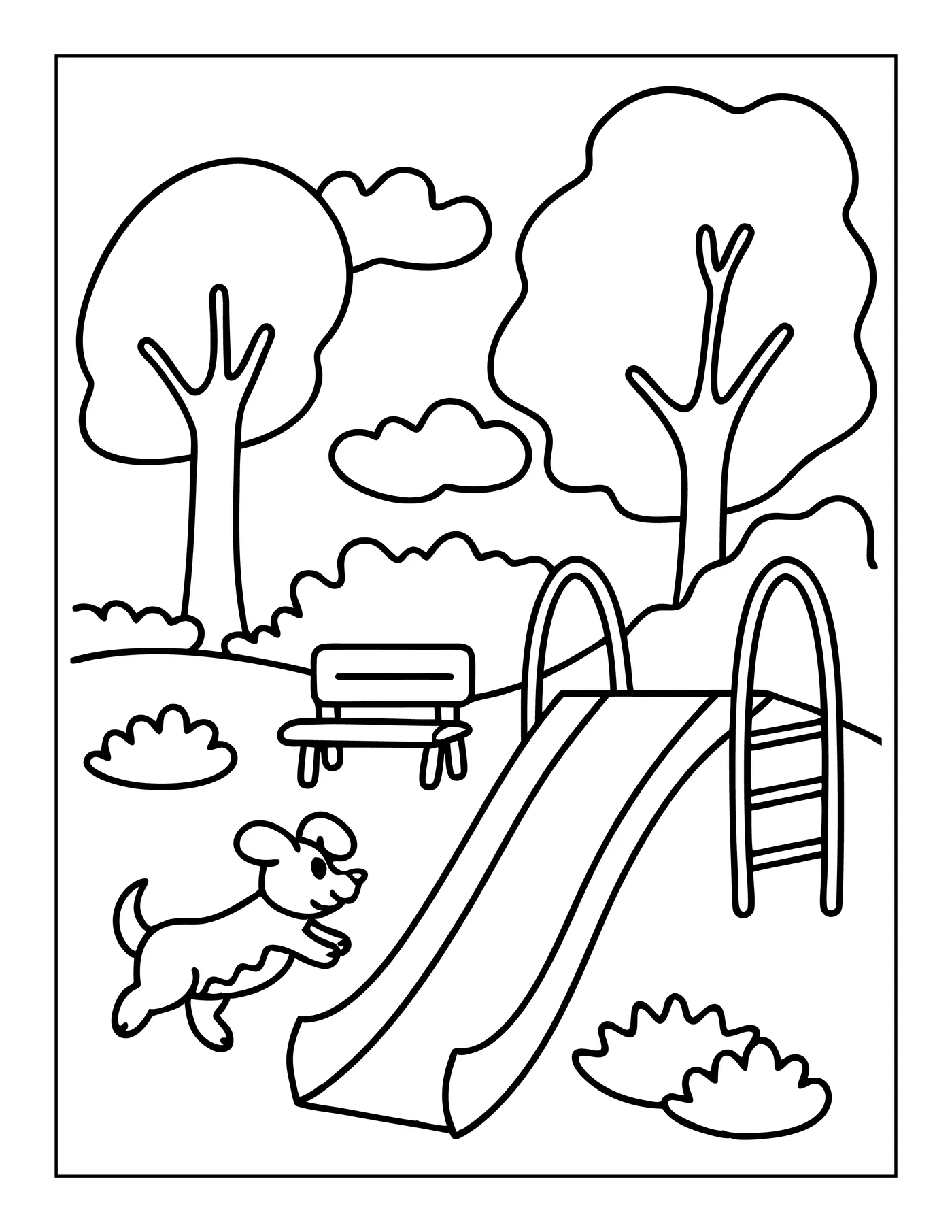 Cute Dogs 8 — free printable cute dogs coloring page for kids