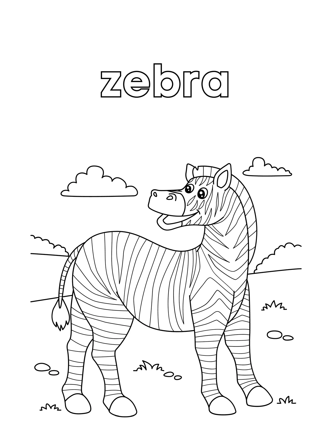 Cute Animals 8 — free printable cute animals coloring page for kids