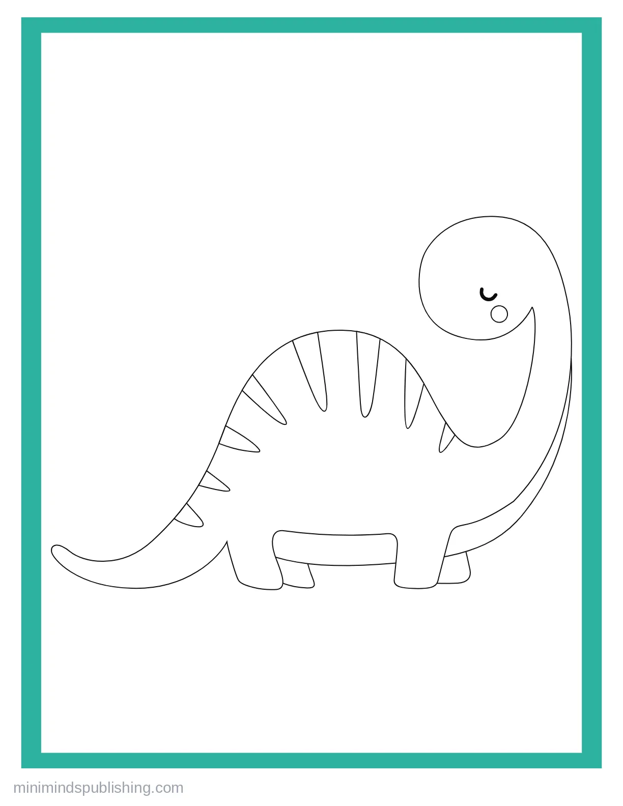 Cute Dinos 2 — free printable cute dinosaurs coloring page for kids