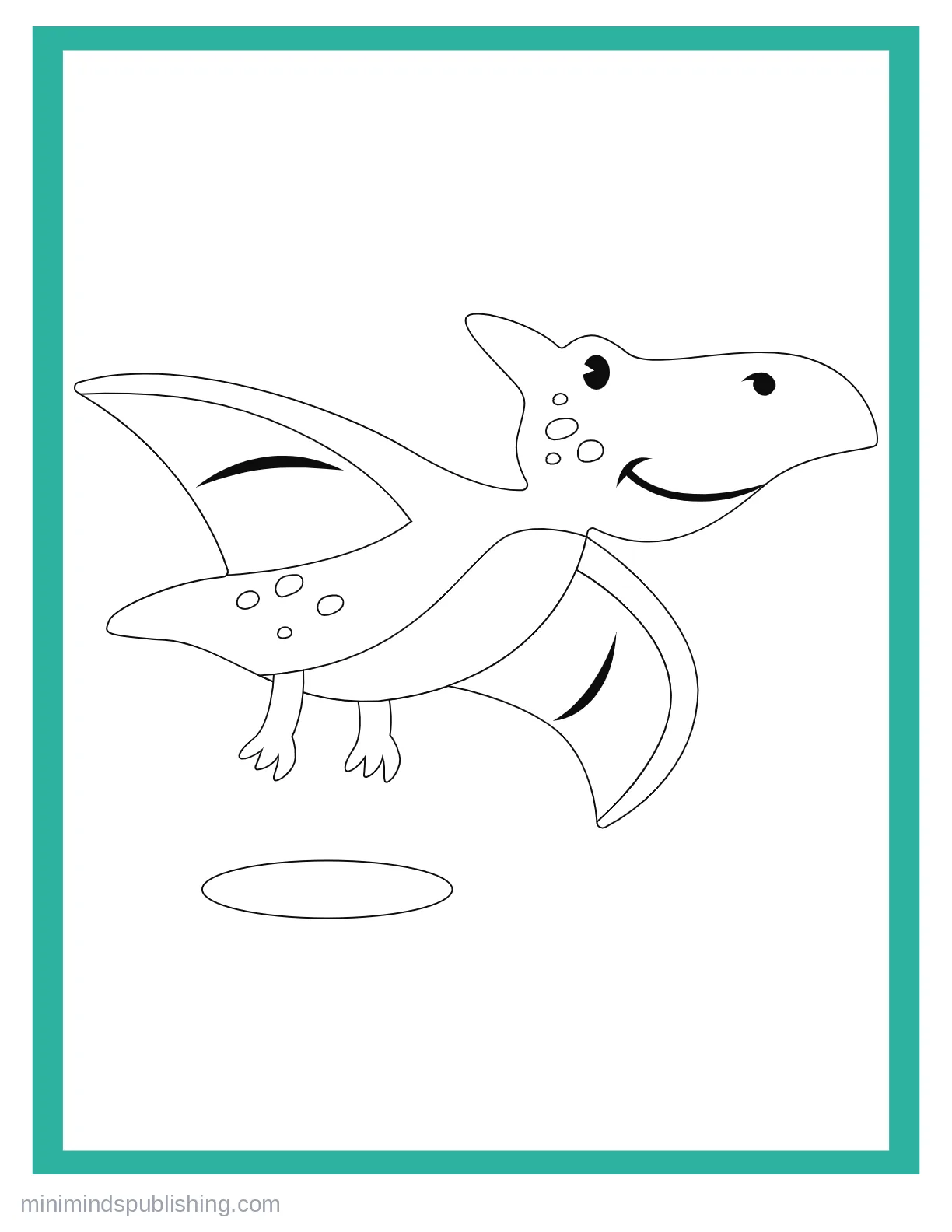 Cute Dinos 6 — free printable cute dinosaurs coloring page for kids