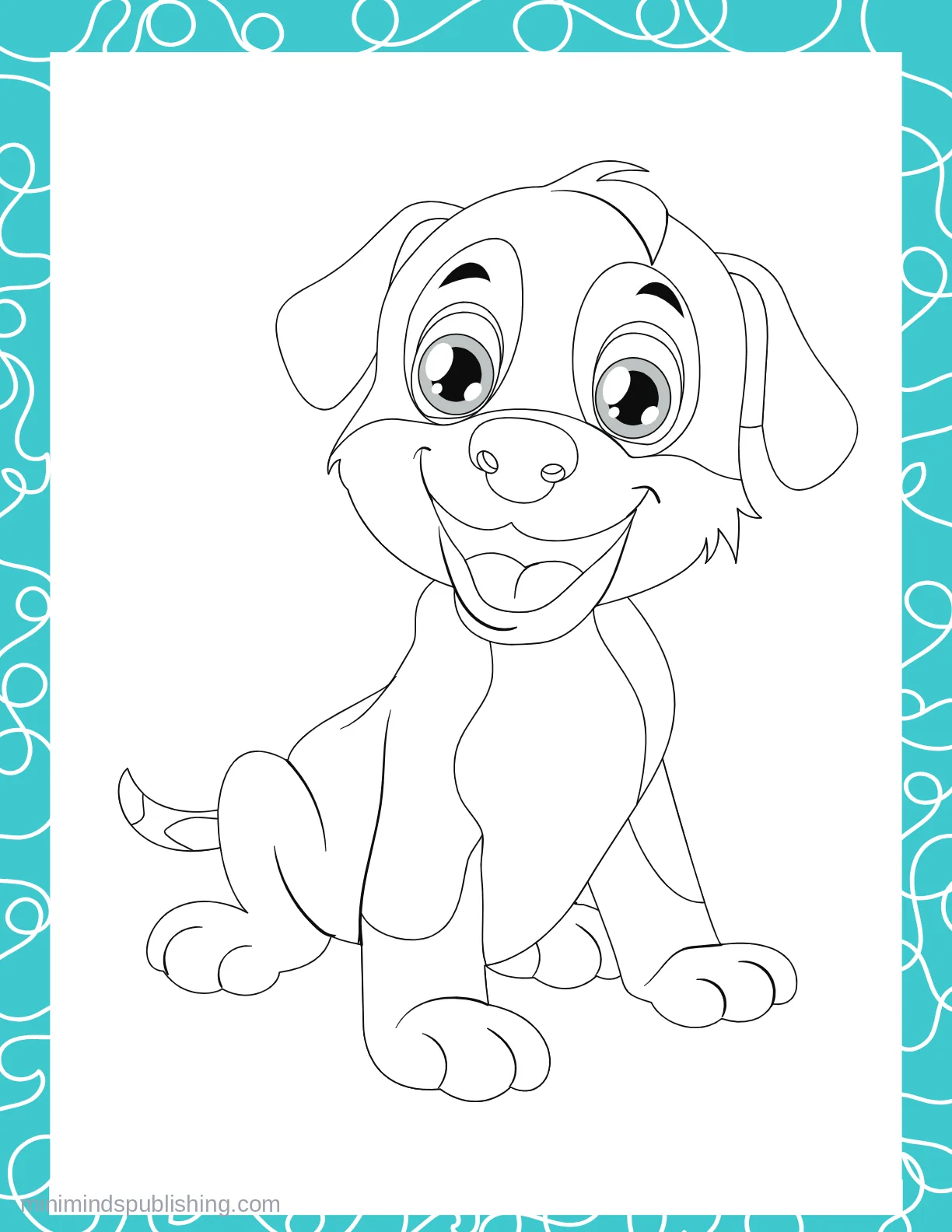 Cute Puppies 11 — free printable cute puppies coloring page for kids