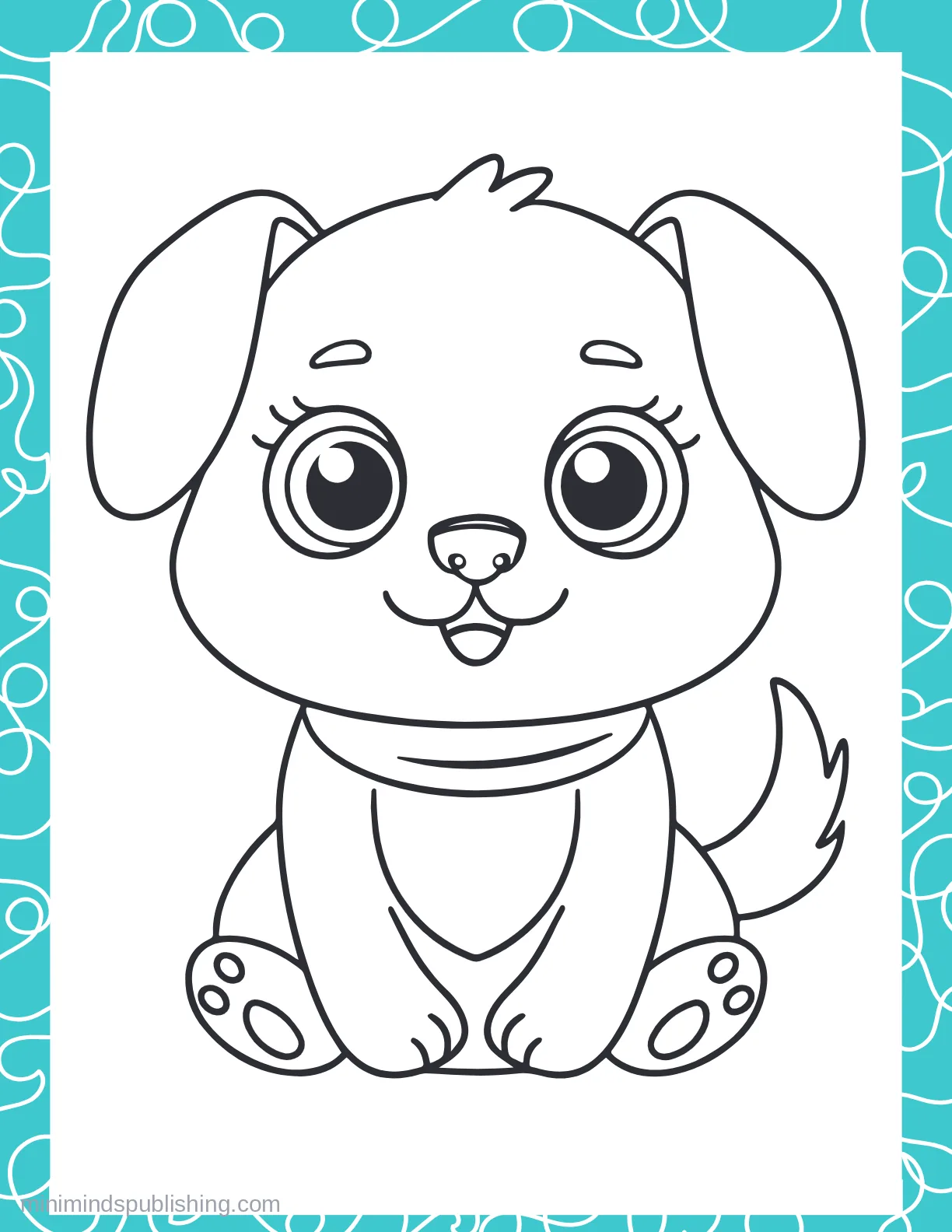 Cute Puppies 12 — free printable cute puppies coloring page for kids