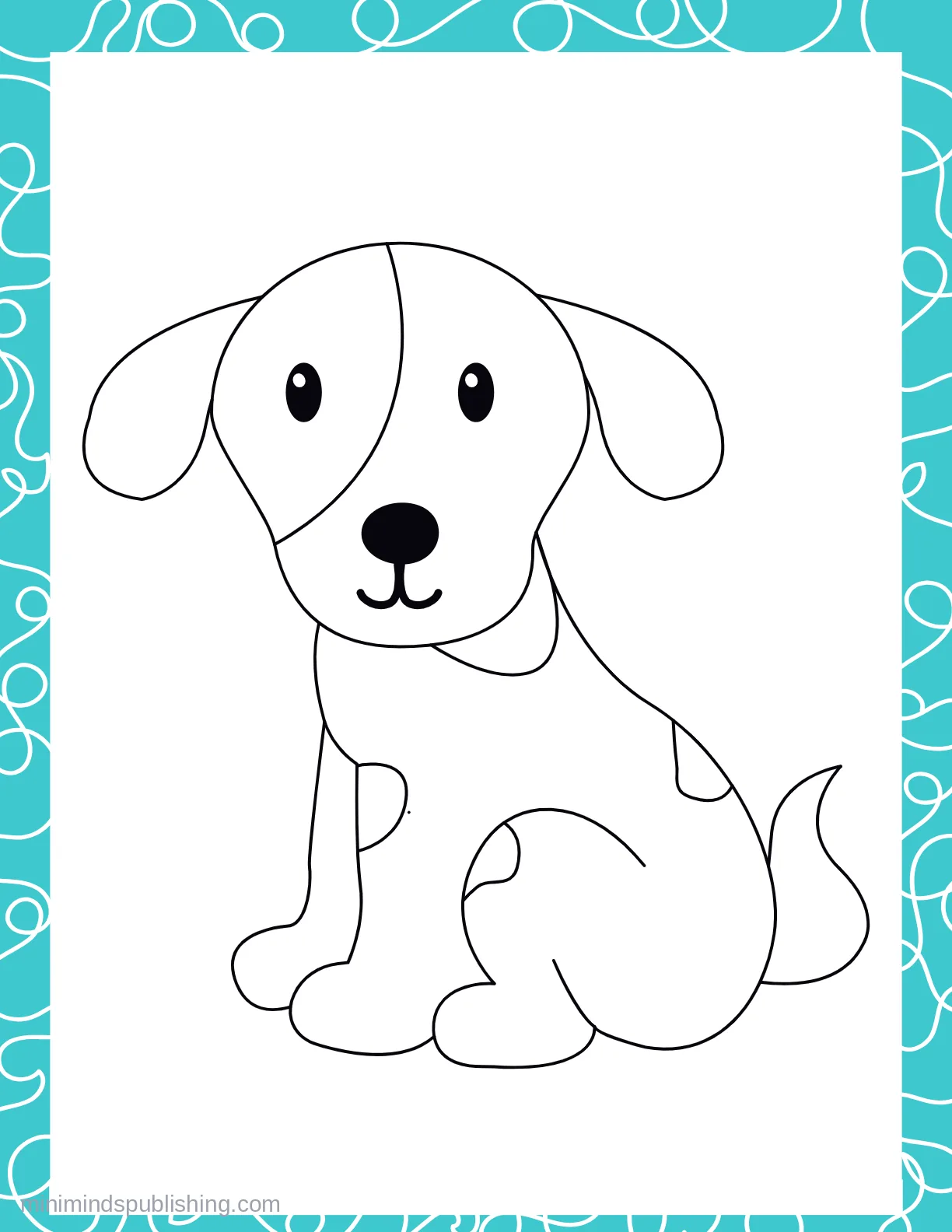 Cute Puppies 13 — free printable cute puppies coloring page for kids