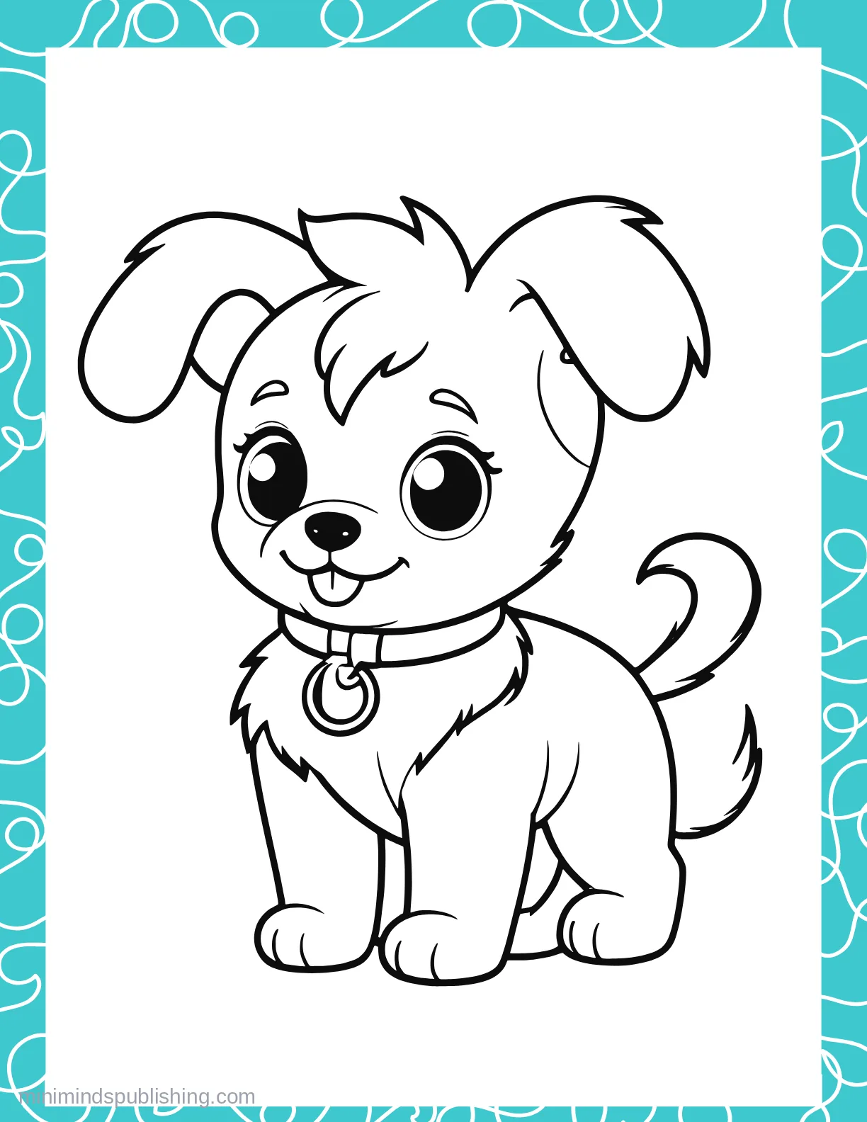 Cute Puppies 14 — free printable cute puppies coloring page for kids