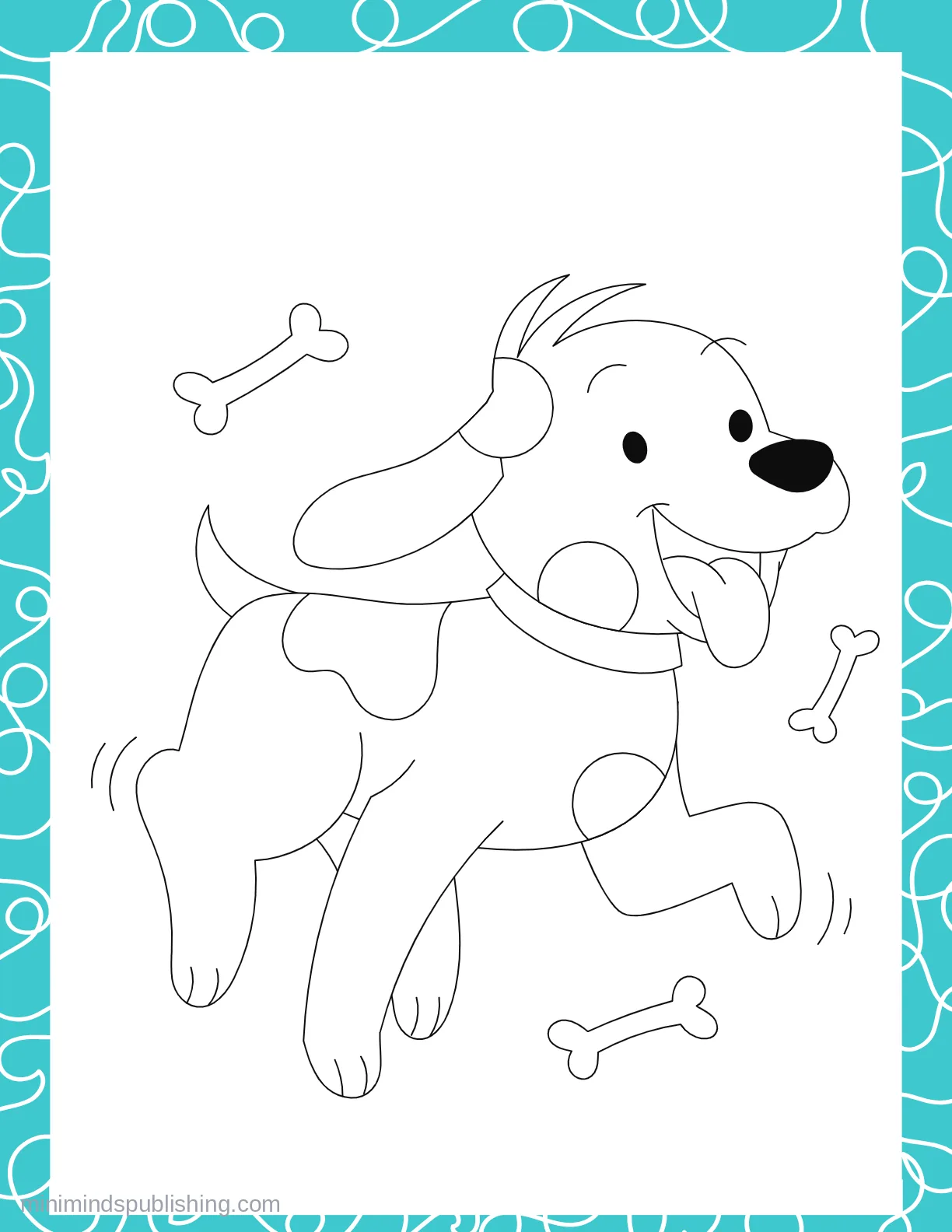 Cute Puppies 16 — free printable cute puppies coloring page for kids