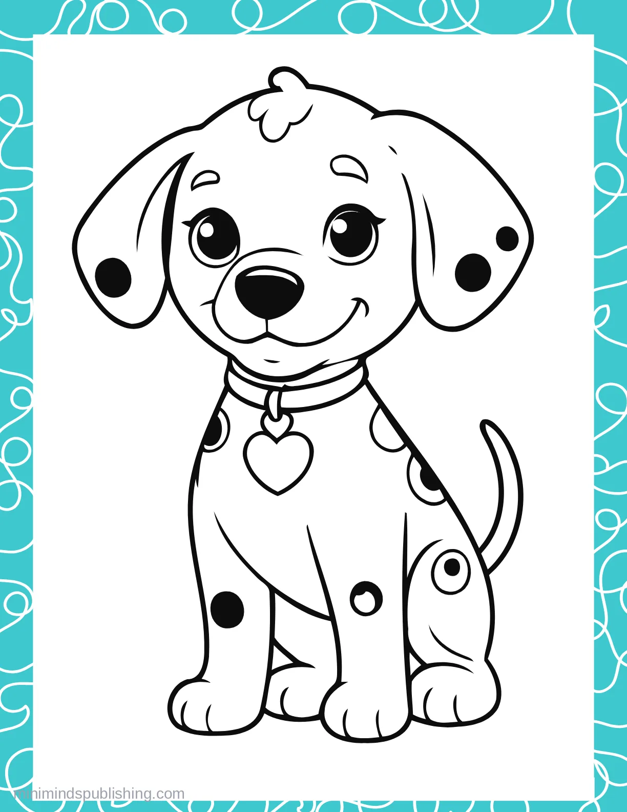 Cute Puppies 18 — free printable cute puppies coloring page for kids