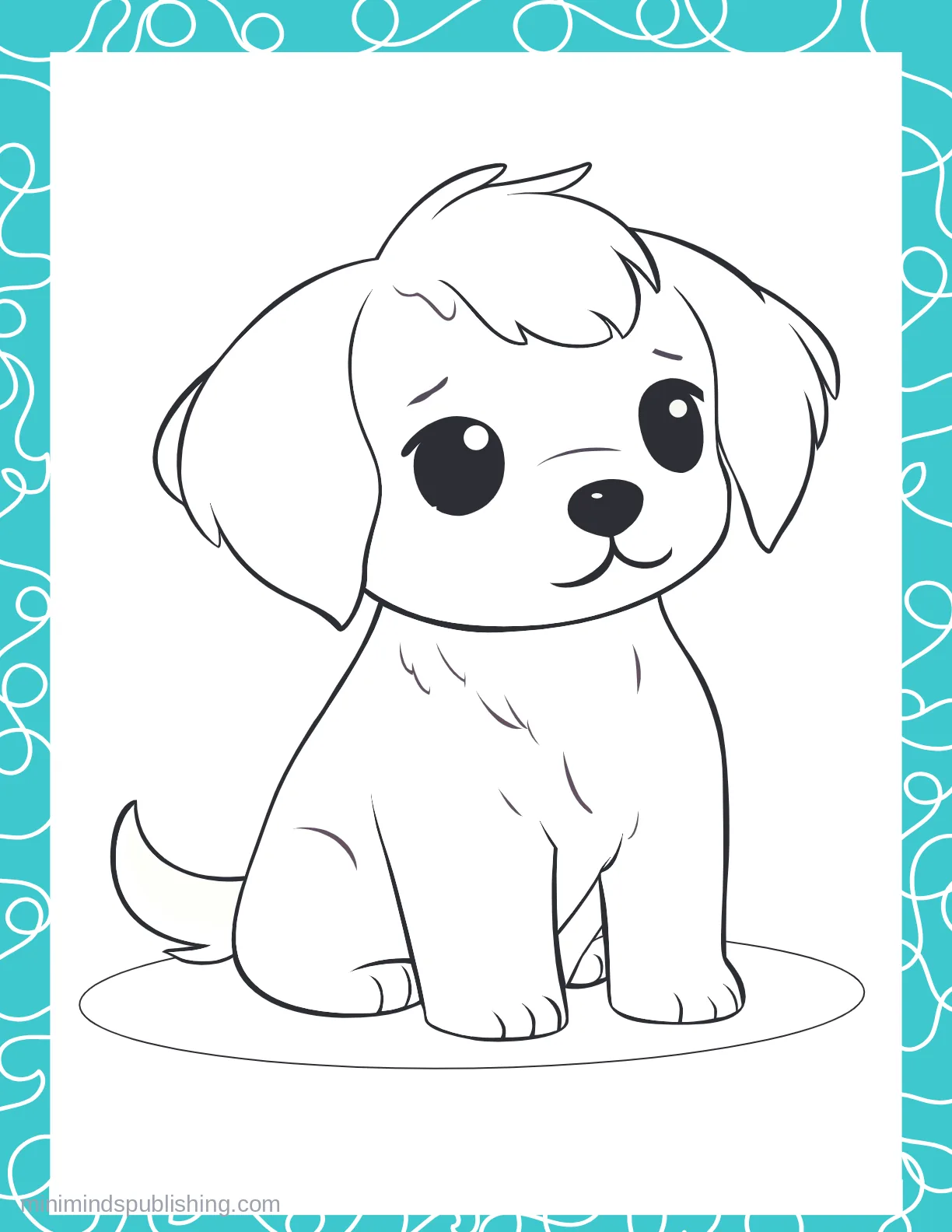 Cute Puppies 19 — free printable cute puppies coloring page for kids