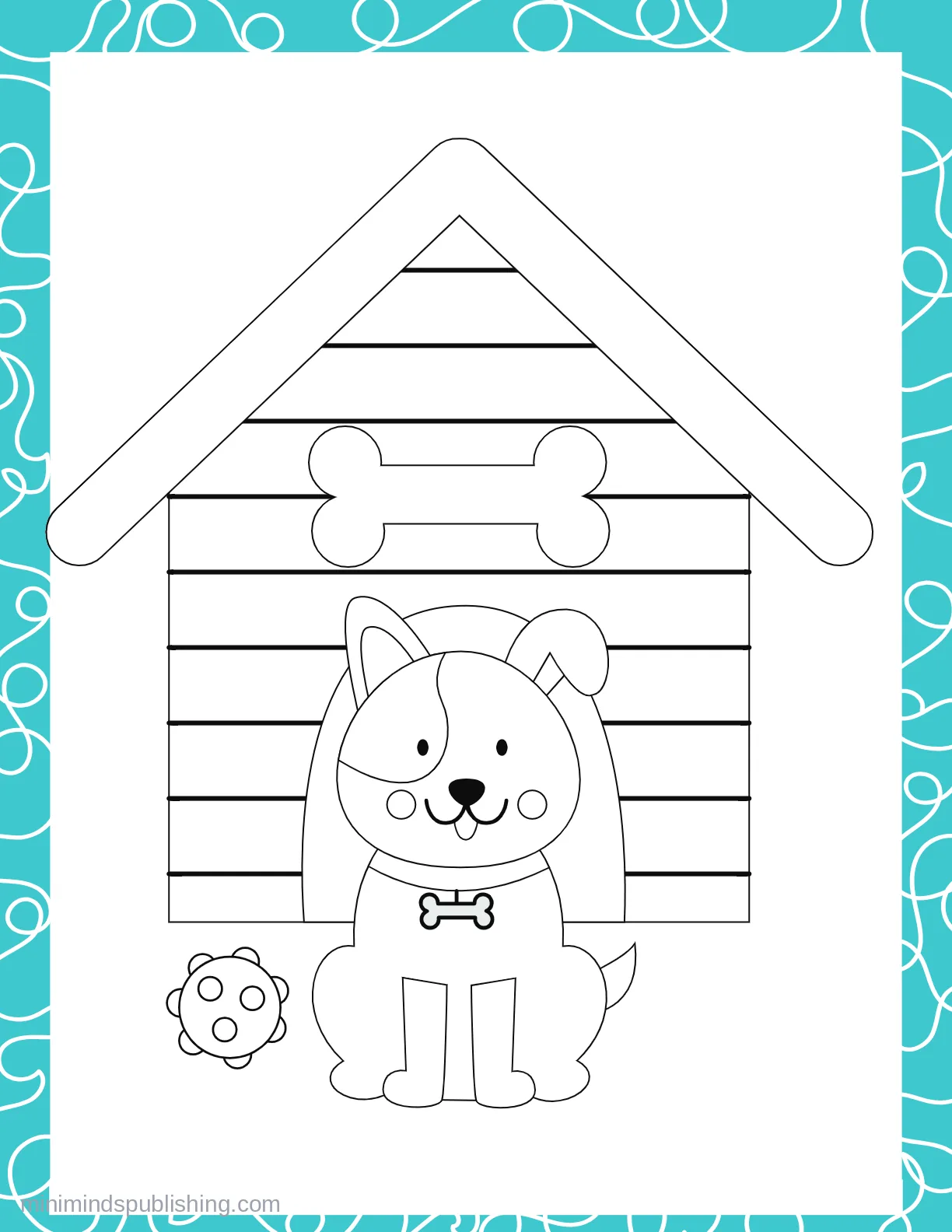 Cute Puppies 25 — free printable cute puppies coloring page for kids
