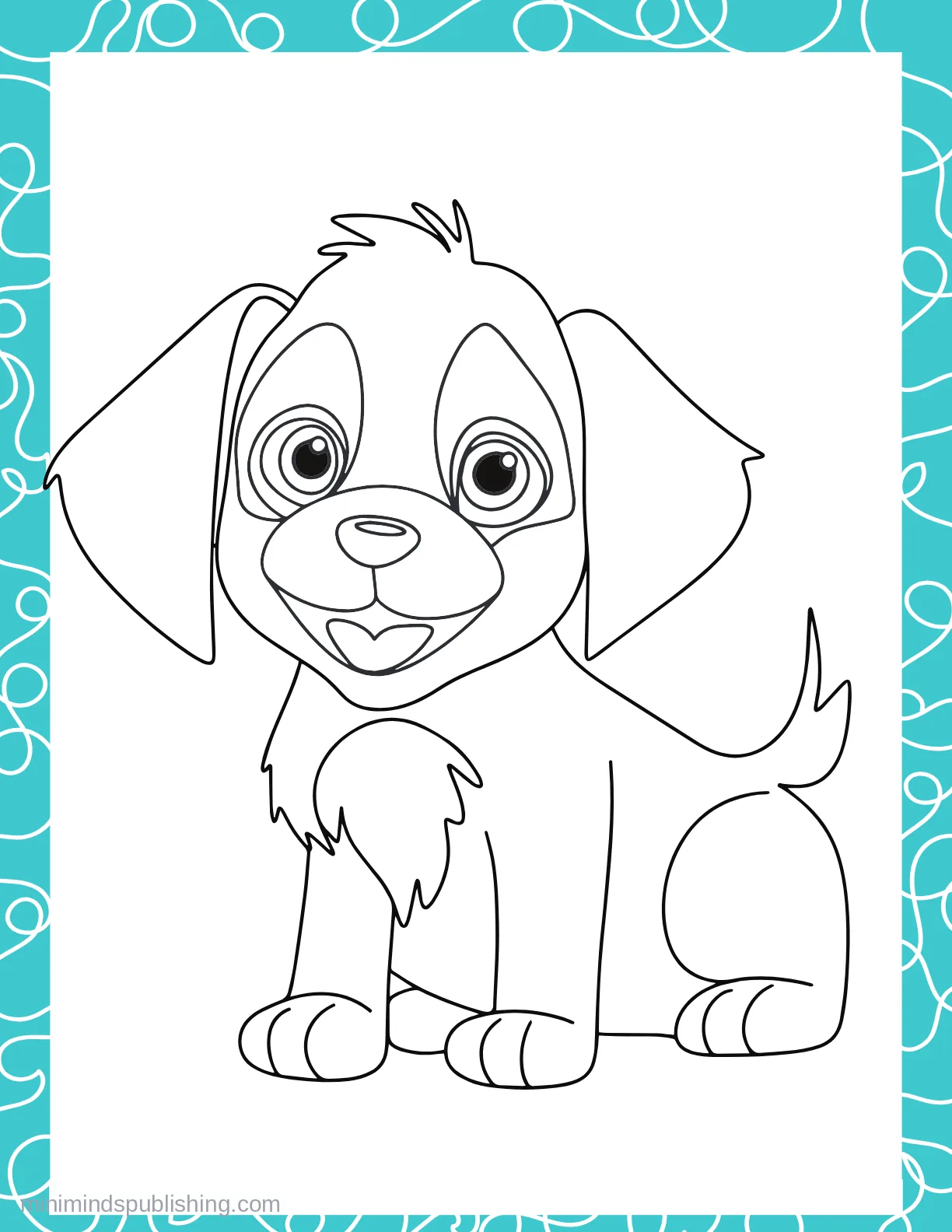 Cute Puppies 26 — free printable cute puppies coloring page for kids