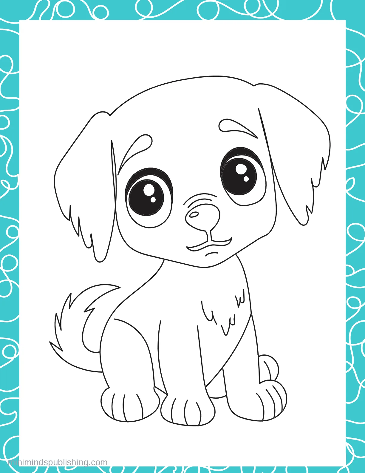 Cute Puppies 31 — free printable cute puppies coloring page for kids