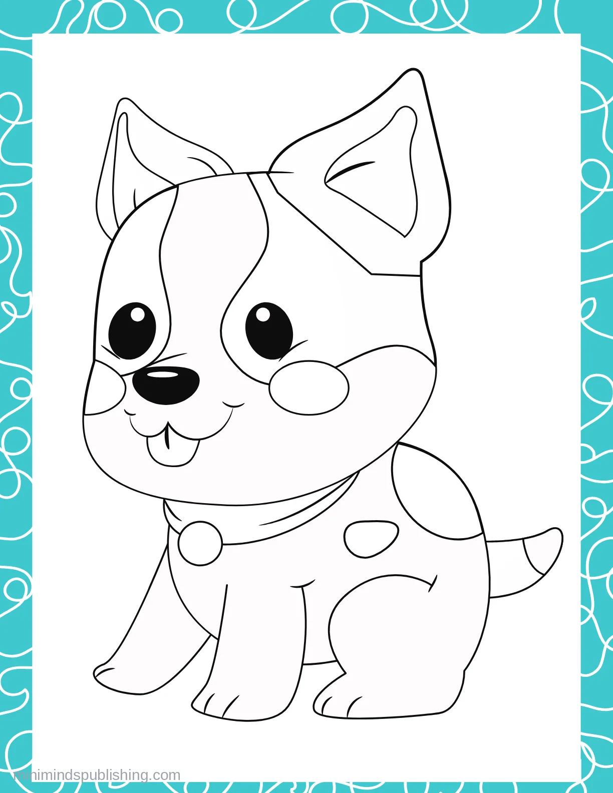 Cute Puppies 36 — free printable cute puppies coloring page for kids
