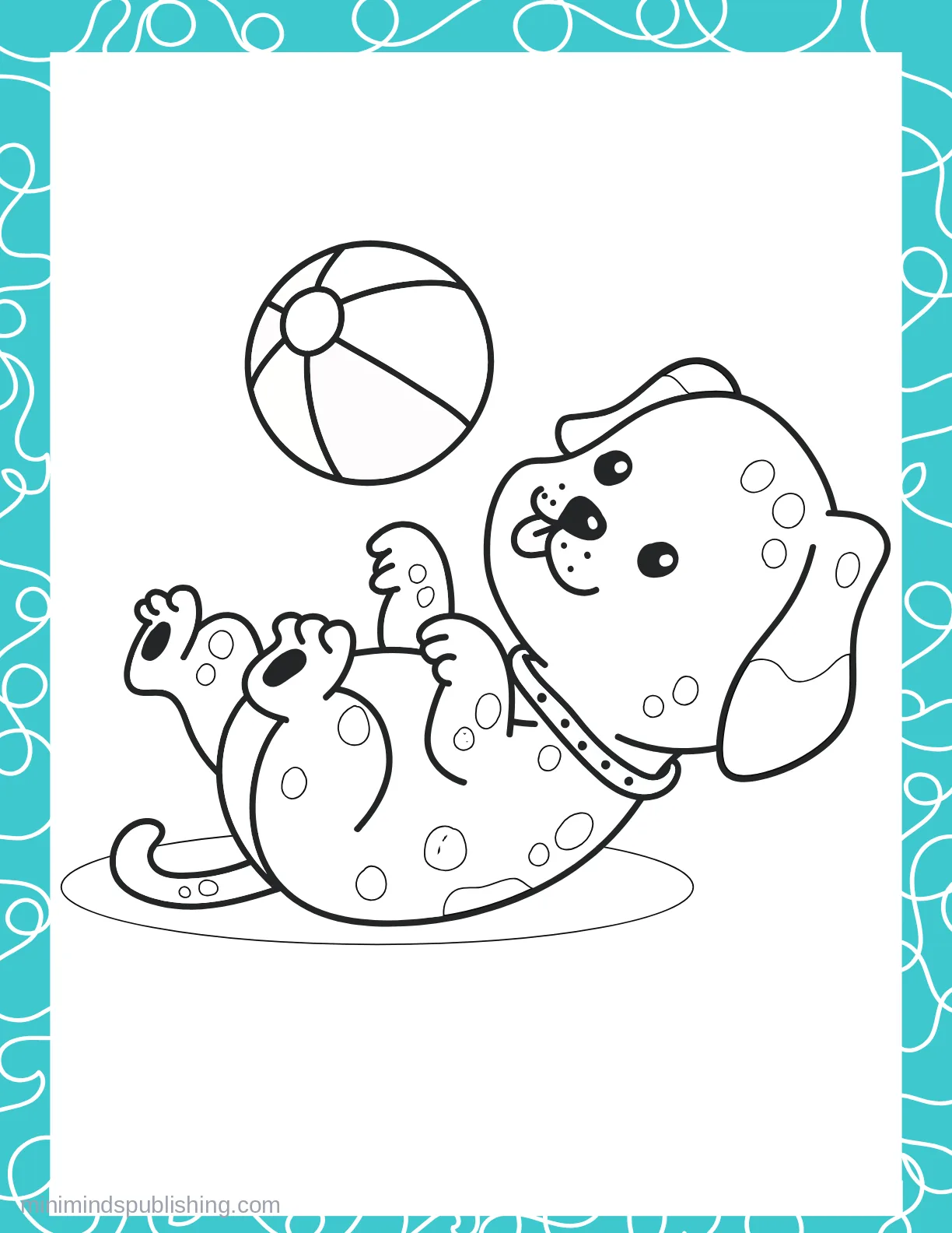 Cute Puppies 37 — free printable cute puppies coloring page for kids