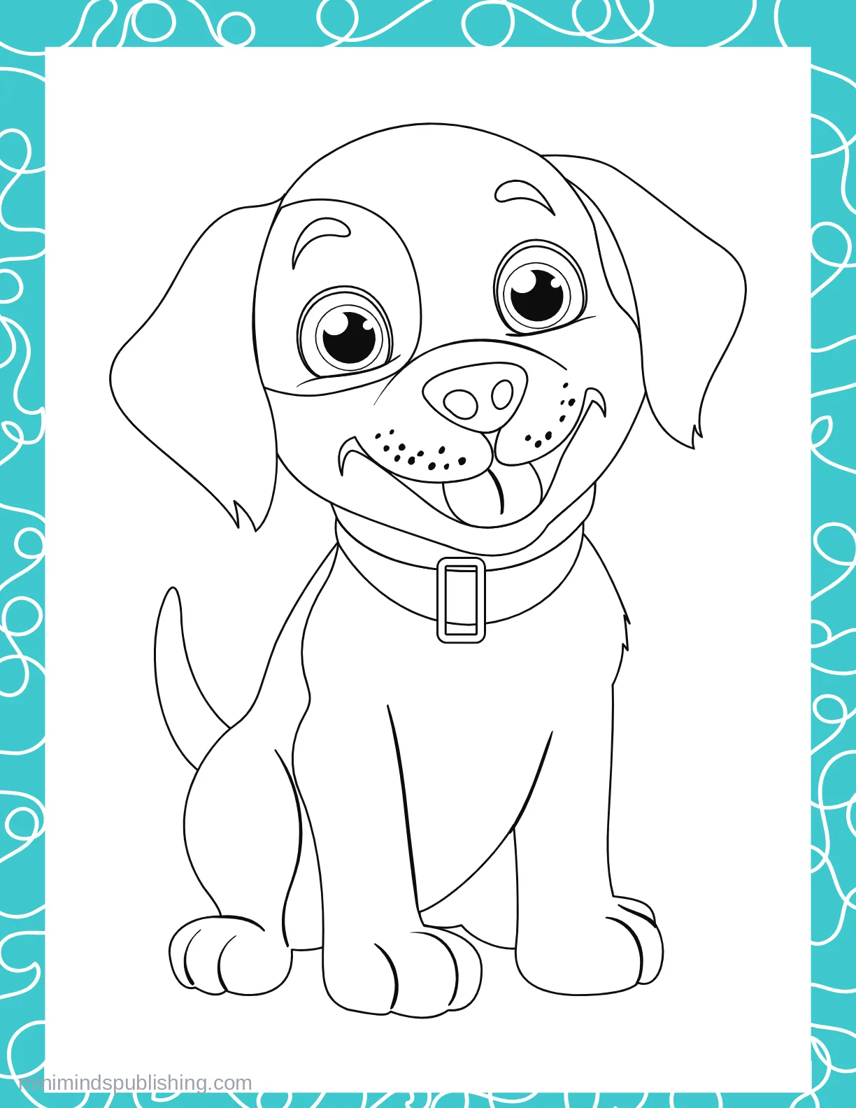 Cute Puppies 39 — free printable cute puppies coloring page for kids