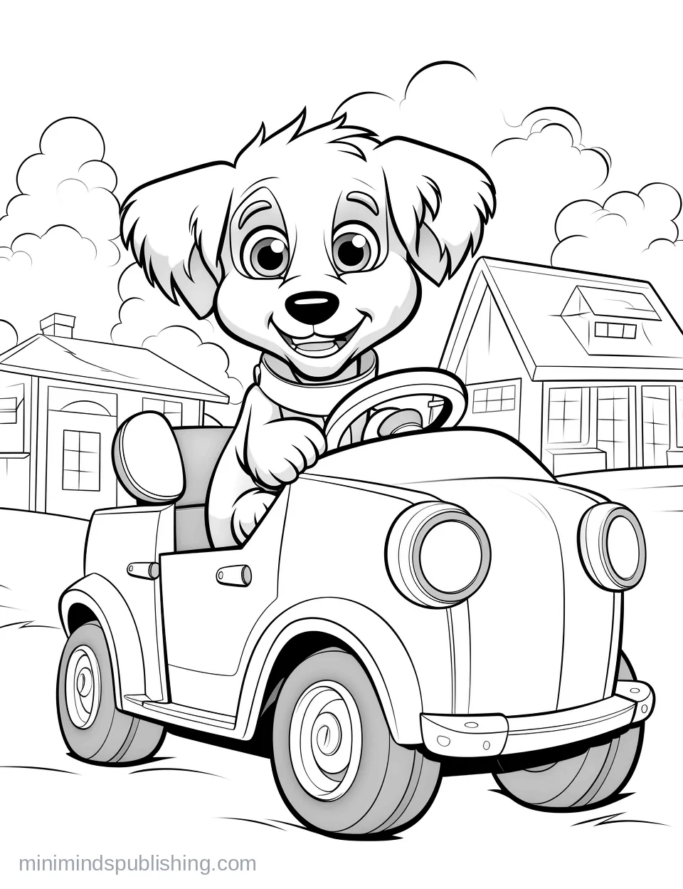 Cute Vehicle Coloring Page 1 โ free printable cute vehicles coloring page for kids