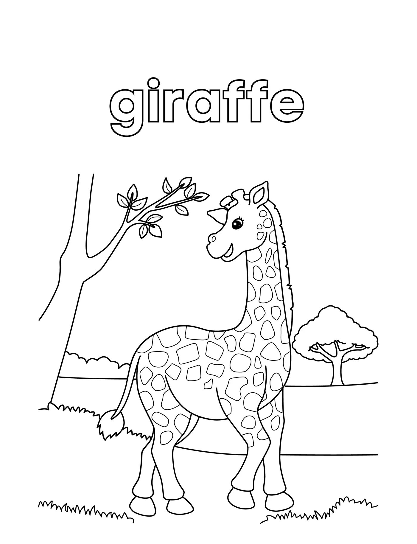 Cute Animals 14 — free printable cute animals coloring page for kids