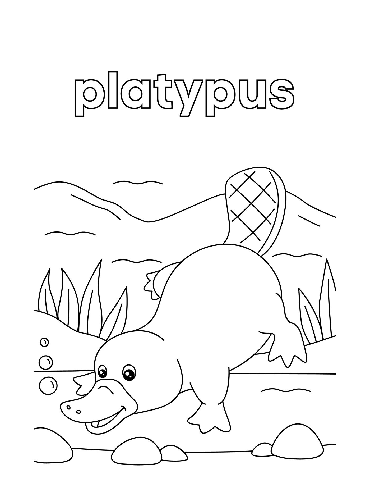 Cute Animals 16 — free printable cute animals coloring page for kids