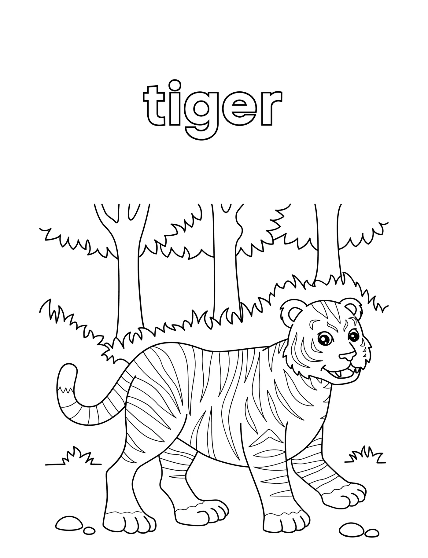 Cute Animals 17 — free printable cute animals coloring page for kids