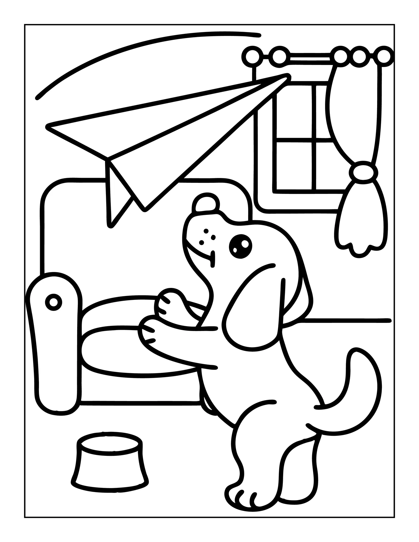 Cute Dogs 16 — free printable cute dogs coloring page for kids